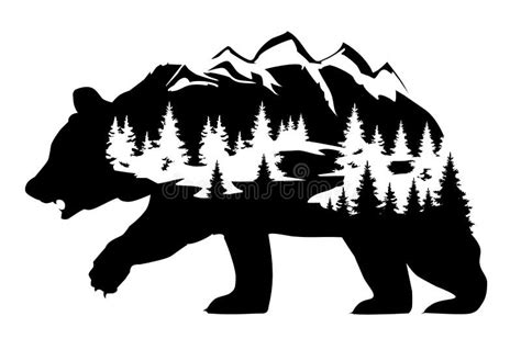 Grizzly Bear Silhouette Vector