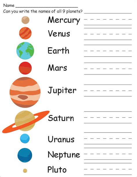 Pin by redacted on Solar System (1st Grade) | Solar system worksheets ...