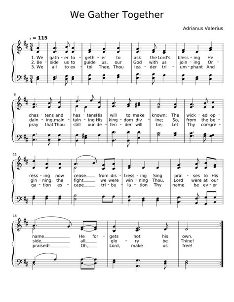 We Gather Together Sheet music for Piano (Solo) | Musescore.com