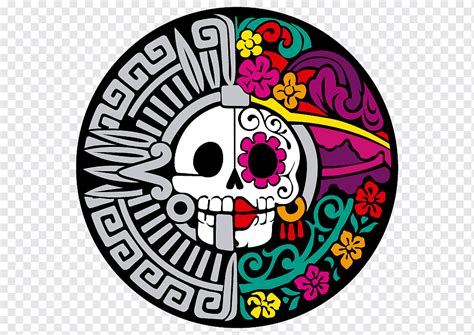 Multicolored floral skull illustration, La Calavera Catrina Day of the ...