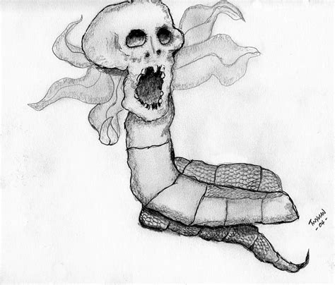 Skull Snake Drawing by Dan Twyman - Fine Art America