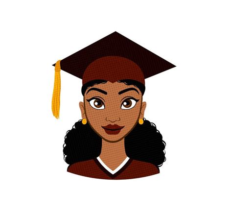 Formats SVG, PNG, PDF Black Woman Graduate, Graduation, Graduate, School, Student, Seniors ...