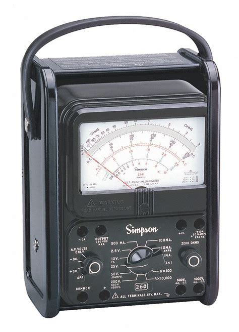 SIMPSON ELECTRIC Analog Multimeter, 1,000 Max. AC Volts - 1T848|260-8PRT - Grainger