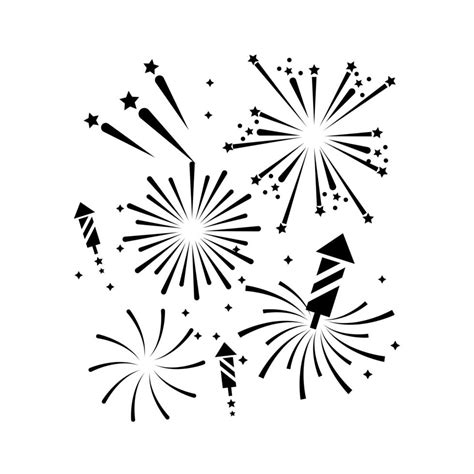 Set of silhouette firework icons 1270777 Vector Art at Vecteezy