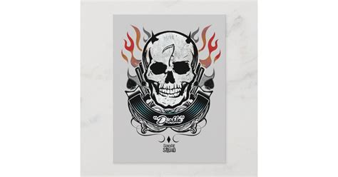 Suicide Squad | Diablo Skull & Flames Tattoo Art Postcard | Zazzle