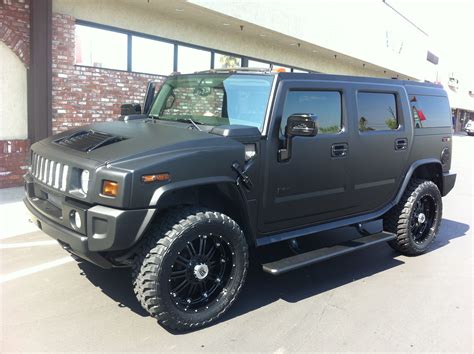 2008 H2 Hummer - Matte Black Wrap with Matching Trim