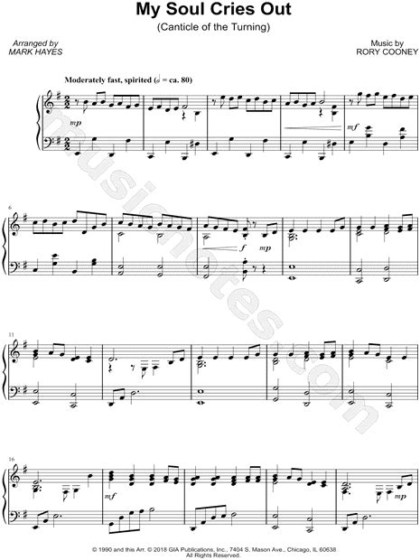 Mark Hayes "My Soul Cries Out (Canticle of the Turning)" Sheet Music (Piano Solo) in E Minor ...