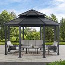 Sunjoy 15x15 ft. Outdoor Hardtop Gazebo, Octagon Double Tiered Metal ...