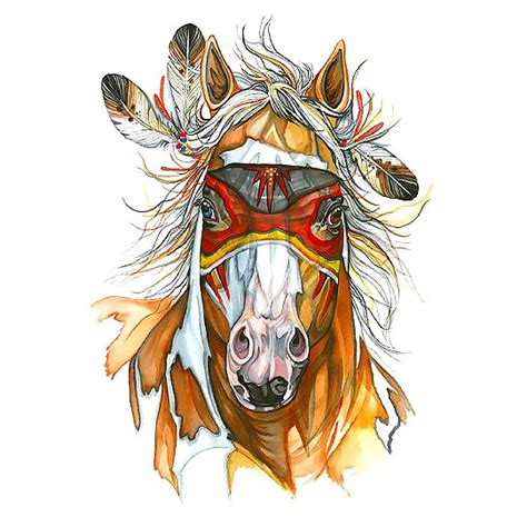 Native American Horse Head Tattoo Design