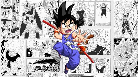 Download Young Son Goku Manga Panel Wallpaper | Wallpapers.com