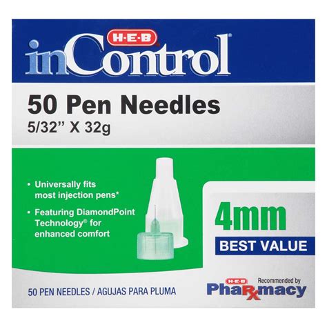 H-E-B Inontrol Pen Needles, 4MM 32G - Shop Needles at H-E-B