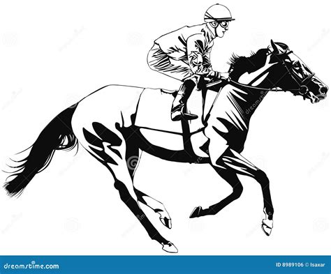 Racing Horse And Jockey Illustration 8989106 - Megapixl