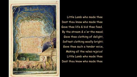 The Lamb a poem written by William Blake - YouTube