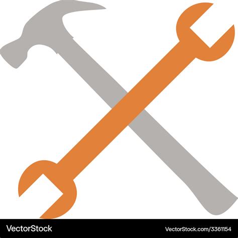 Crossed tools Royalty Free Vector Image - VectorStock