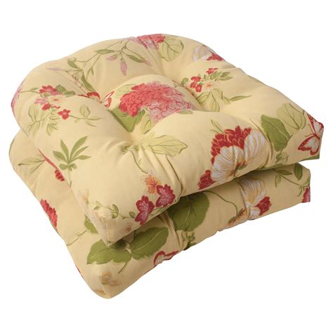 Pillow Perfect Outdoor/ Indoor Risa Lemonade Wicker Seat Cushion (Set ...