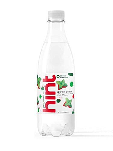 Hint Sparkling Water Peppermint 16.9 Ounce (Pack of 12), Unsweetened Peppermint-Infused ...