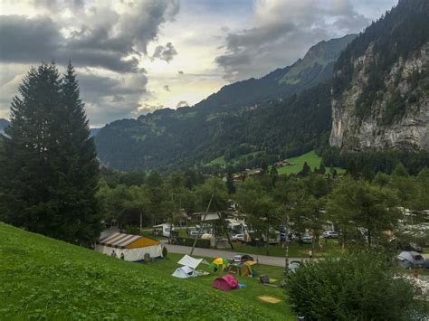 Camping Jungfrau In Lauterbrunnen by the Staubbach Waterfall