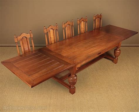 Long Extending Oak Refectory Dining Table C.1930. ac049a6908 / 33613 - Antiques Atlas