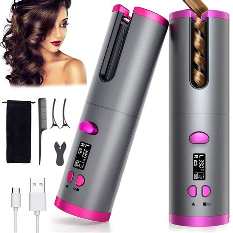 Buy AURUZA Unbound Cordless Automatic Hair Curler, Anti-Tangle Wireless Auto Curling Iron Wand ...