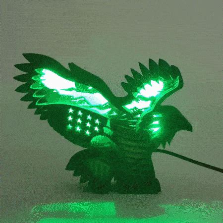 American Flag Eagle Wooden Night Light,Patriotic Art Best for Home Decor or Office Decor - Tivisiy