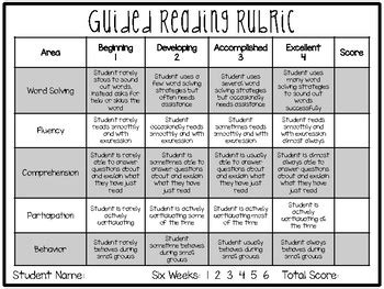 Reading Rubric