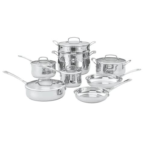 Cuisinart Contour 13-Piece Stainless Cookware Set with Lids-44-13 - The Home Depot