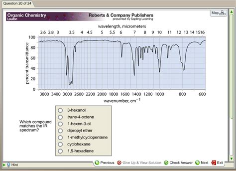 Solved: Which Compound Matches The IR Spectrum? 3-hexanol ... | Chegg.com