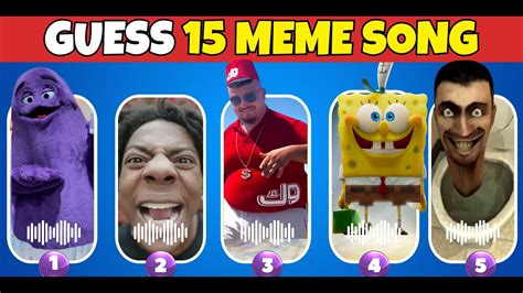 🎵 GUESS MEME SONG 🎙️ | Shrek, Skibidi Toilet, MrBeast, grimace shake,ıshowspeed, Ronaldo,super ...