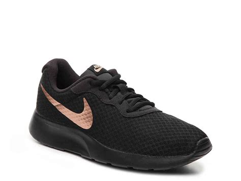 DSW - Nike Tanjun Sneaker - Women's (Black/Gold) Best Sneakers, Casual Sneakers, All Black ...