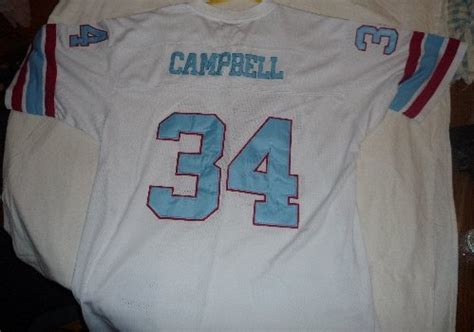 #34 EARL CAMPBELL Houston Oilers NFL RB White Throwback Jersey | Lone ...