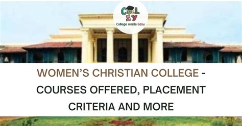 Women’s Christian College - Courses offered, Placement criteria and more