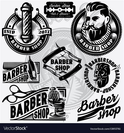 Set of templates for barbershop barbershop logo Vector Image