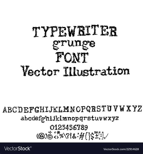 Old typewriter font style vintage font Royalty Free Vector