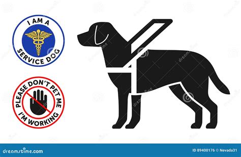 Guide-dog Symbol With Two Round Service Dog Badges Stock Photography | CartoonDealer.com #89400176