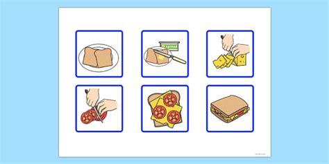 6 Step Sequencing Cards Making a Sandwich