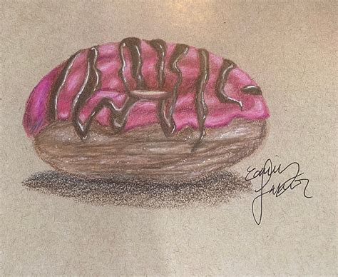 Realistic Doughnut Colored Pencil Drawing - Etsy