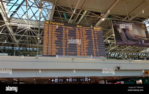 Departure board inside the terminal, Rome Fiumicino International ...