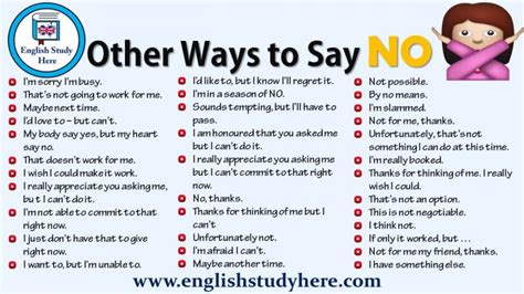 Other Ways to Say NO - English Study Here