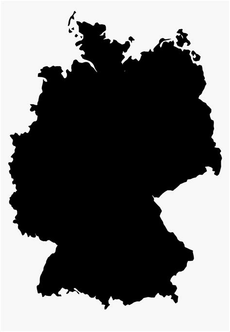 Germany Map Typography Black - Germany Map Black And White Png, Transparent Png - kindpng