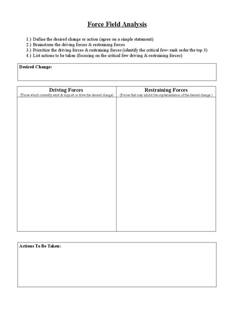 Force Field Analysis Template - 12 Free Templates in PDF, Word, Excel ...