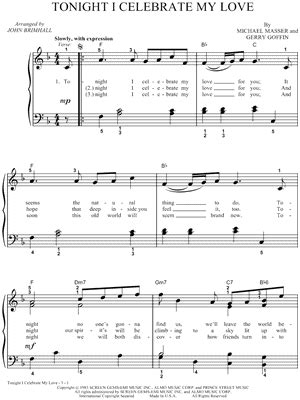 "Tonight, I Celebrate My Love" Sheet Music - 12 Arrangements Available Instantly - Musicnotes