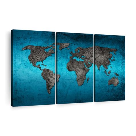 Ocean World Map Wall Art | Digital Art
