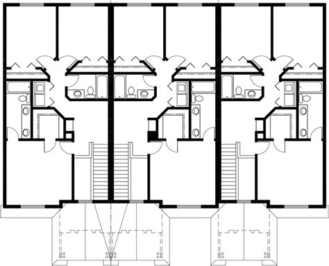 Triplex House Plans, Triplex House Plans With Garage, T-412 | Garage house plans, House plans ...