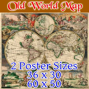 Old World Map POSTER - Circa 1681 - Bulletin board & Wall Size - Beautiful Decor