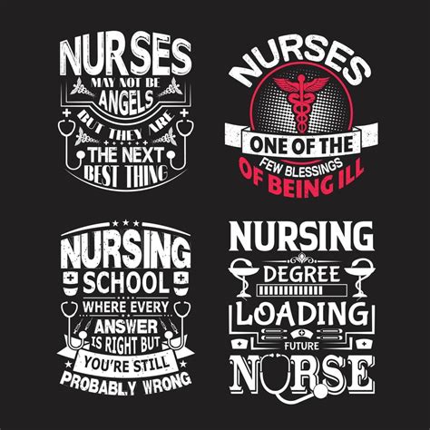 Medical Nurse typographic slogan bundle design vector. 5623716 Vector ...