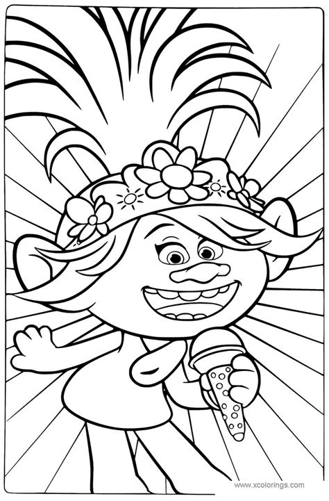 Poppy from Trolls World Tour Coloring Pages. | Poppy coloring page ...