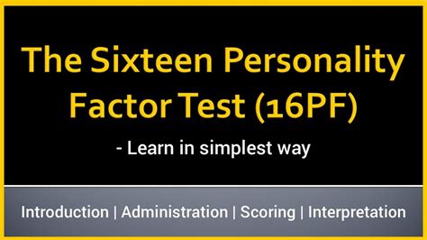 16 Personality Factor Test | 16PF - Personality Test in Psychology ...