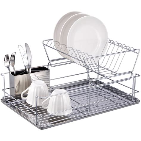 Dish Racks Copper Drying Rack 2 Tier Dish Drying Rack Dish Drainers for Kitchen Counter- Rose ...