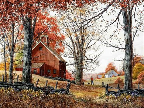 Fall Barn Wallpaper - My Bios