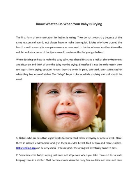 Know what to do when your baby is crying